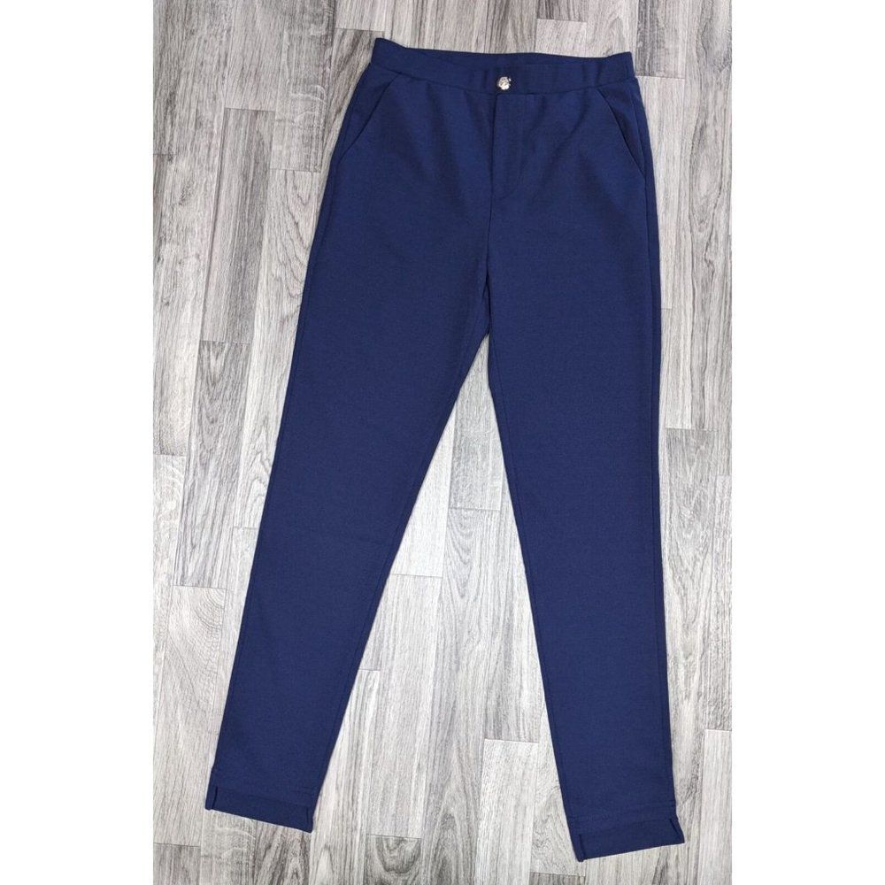 (3/$35) Shein Womens Size 4 (Small) Pockets Navy Blue Pull On Skinny Pants‎